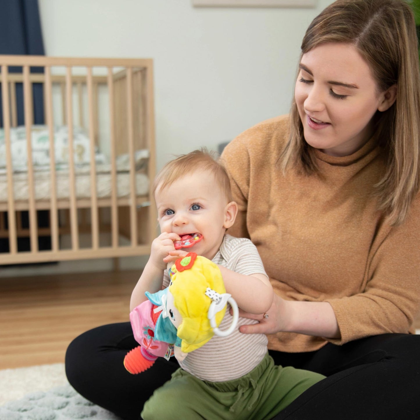 Lamaze My Friend Olivia Car Seat And Stroller Toy - Soft Baby Hanging Toys - Baby Crinkle Toys With High Contrast Colors - Baby Travel Toys Ages 0 Months And Up