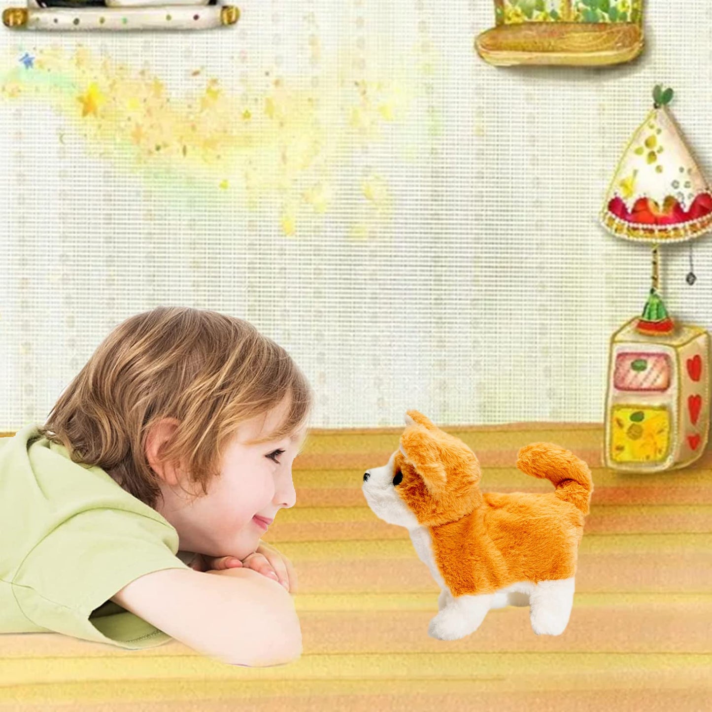 Sangkn Toy Dog, Toy Dogs That Walk And Bark, Battery Realistic Puppy For Kids Realistic Barking Dog Toy Walking Electronic Pets