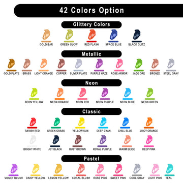 JOYIN Washable Kids Paint Set - 42PCS Non-Toxic Tempera Paint with 15 Brushes & 4 Palettes, Glittery, Metallic, Neon, Classic, Pastel