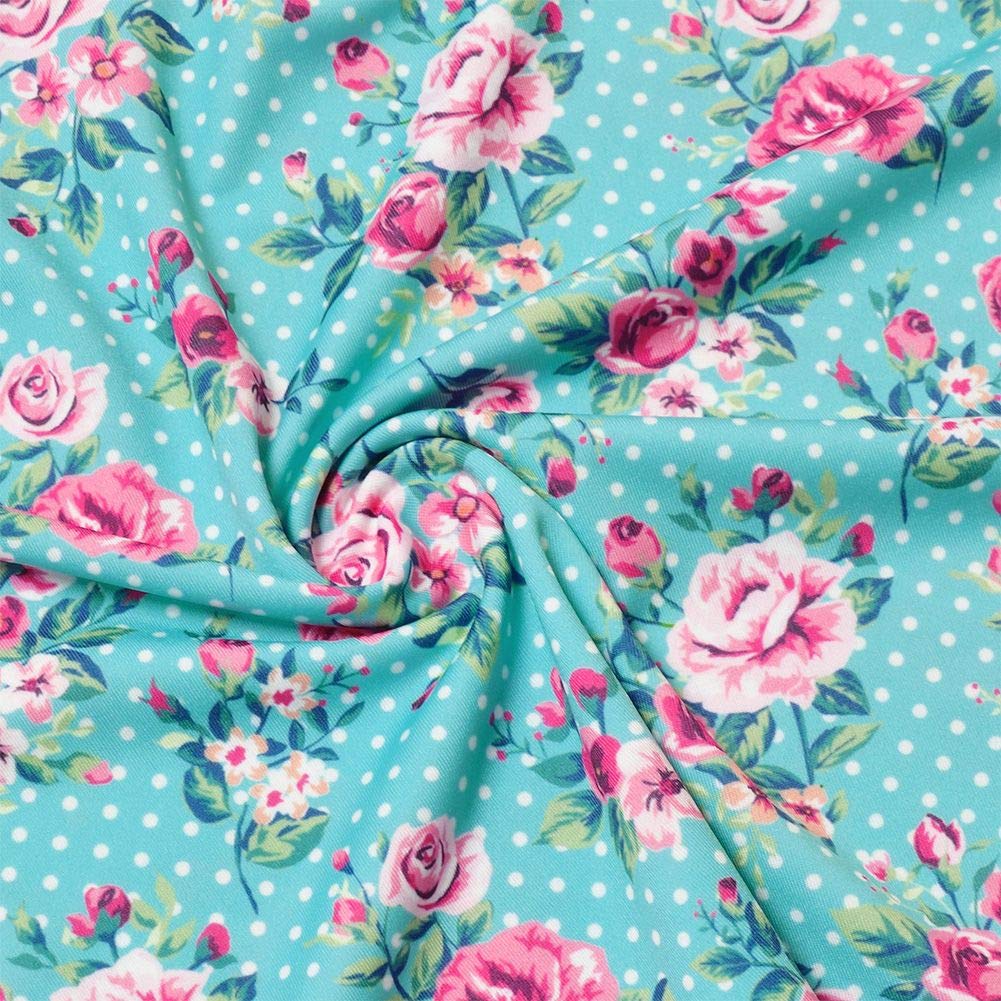 Jxstar Green Flower Dresses Matching Doll & Girls 5T 6T Birthday Party Gift Clothes