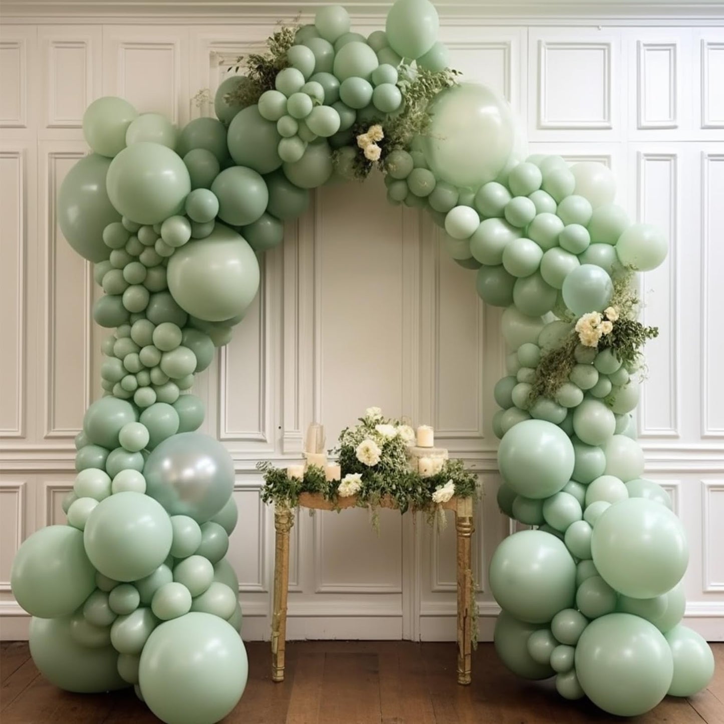 130Pcs Sage Green Balloons Different Sizes 18'' 12'' 10'' 5'' Balloon Garland Arch Kit Perfect For Birthday Party, Graduation, B