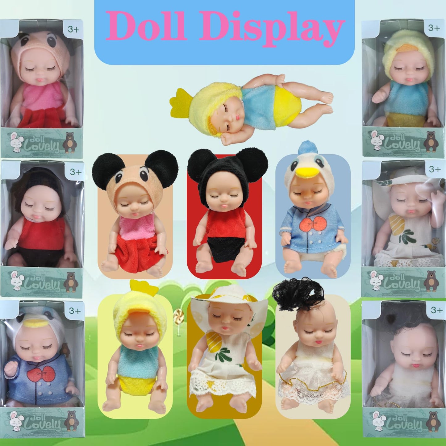 Niliswiest Mini Rebirth Doll, Gift Box Miniature Doll, Toys For Kids Over 3 Years Old (Style C)