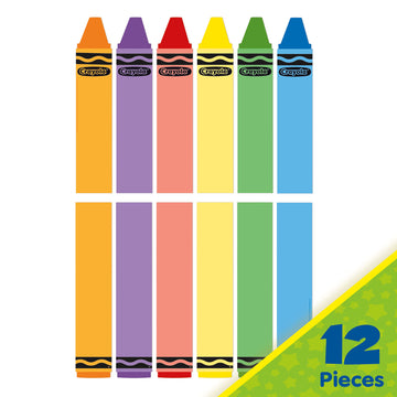 Eureka Crayola Crayons Door, Window, and Bulletin Board Go-Around Classroom Decorations for Teachers, 12 Pieces