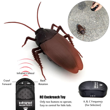 Tipmant Rc Cockroach Toy Remote Control Roach Insect Realistic Simulation Electric Electronic Animal For Cat Toddler Kids Birthd