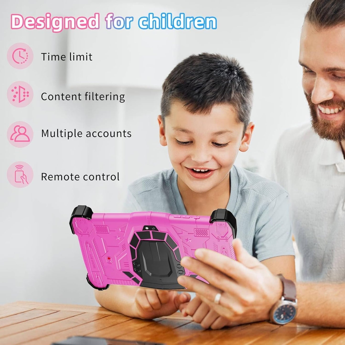 Semeakoko 7 Inch Kids Tablet with Android 12 - Age 2-12,Quad-Core 2GB/32GB,iWawa Learning App,Early Childhood Education,Parental