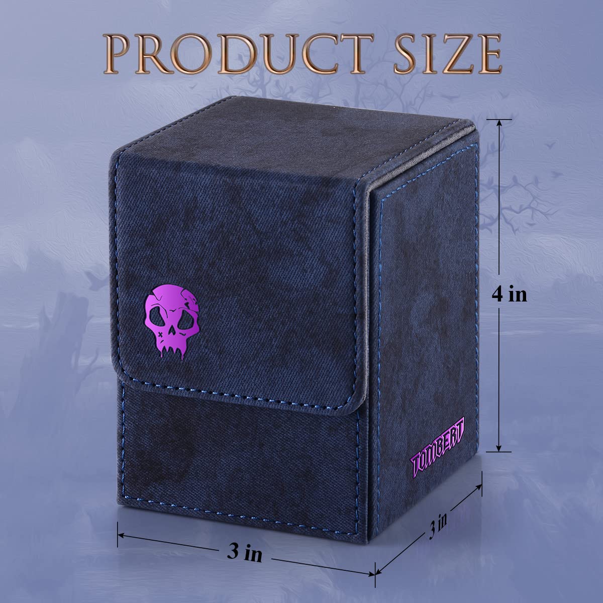 Tombert 150+ Premium Deck Box For Mtg, Ptcg, Large Capacity With 2 Dividers, Fits 150+ Sleeved Cards Tcg Trading Card Games (Pur