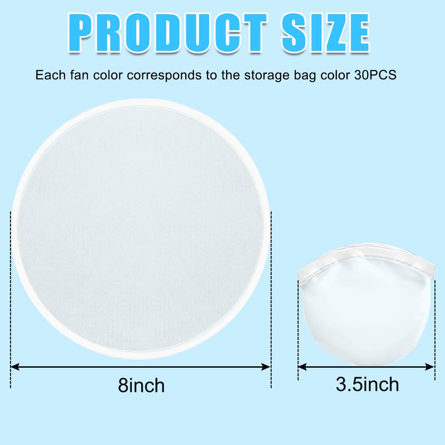 Mototo 36 Pieces Foldable Flying Disc Fans With Bag Folding Pocket Toy Set Diy Creative Gift Handheld Fabric Fan For Fun Party F