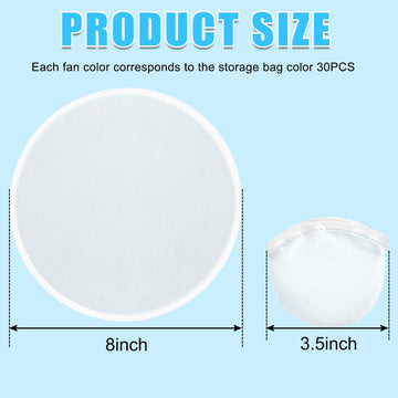 Mototo 36 Pieces Foldable Flying Disc Fans With Bag Folding Pocket Toy Set Diy Creative Gift Handheld Fabric Fan For Fun Party F