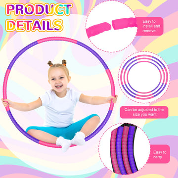 Halloscume 6 Pcs Exercise Hoop Detachable Fitness Rings Adjustable Plastic Toy Fitness Hoop Playground Toys Colored Circles For