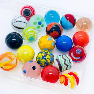 20 Vintage Marbles Bulk For Kids Ages 4-8-12 Hobbyist For Marble Run Track Game Small Marbles Game Toy (16Mm) (20Pcs)