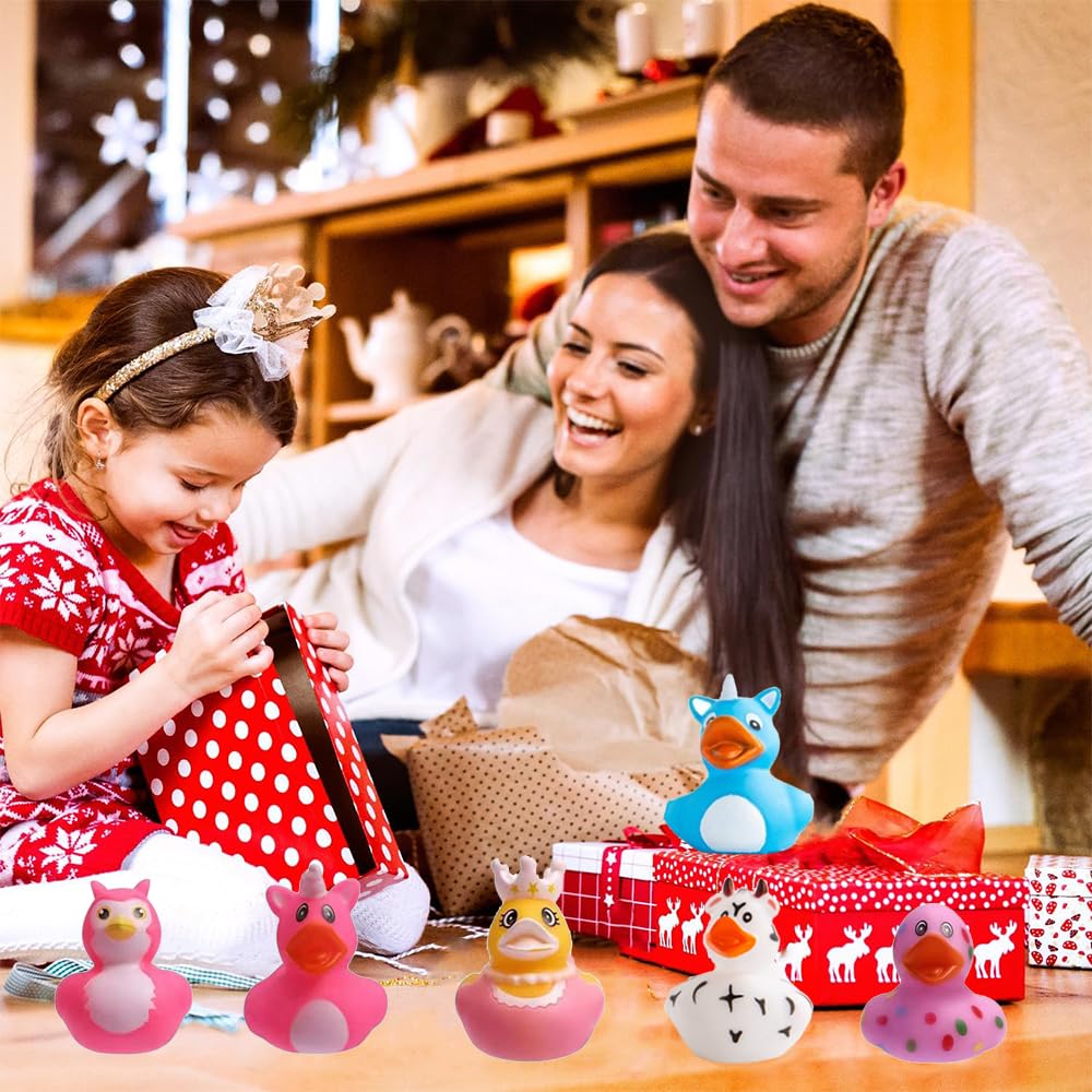 Assorted Rubber Duck Small Rubber Ducks In Bulk Baby Shower Bath Toy For Kids Toddler Birthday Christmas Party Favors Stocking S