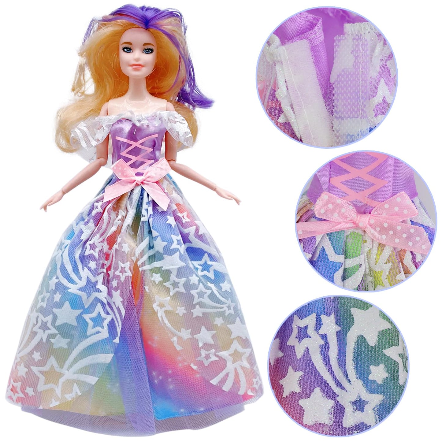 5 Sets Doll Clothes Handmade Doll Dress For 11.5 Inch Doll Wedding Party Dresses Gown Outfit Costume Suit For 11.5 Inch Dolls Random Styles