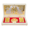 ARNAVIRA Radha Krishna Gold Plated Photo Frame with Charan Paduka Pocket Temple for Diwali Gift,House Warming Gifts Return Gift