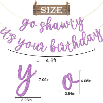 Go Shawty It'S Your Birthday Banner, Hip Hop Birthday Party Decorations Supplies, Rap Theme Bday Bunting Sign, Pre-Strung, Photo
