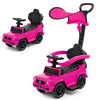 Costzon 3-in-1 Mercedes Benz Push Car for Toddlers, Pink, Polypropylene, with Canopy, Storage, Horn Sound, Armrest Guardrail