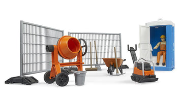Bruder bworld 62008 Construction Set - Mixer, Railings, Figure, Plastic, Grey