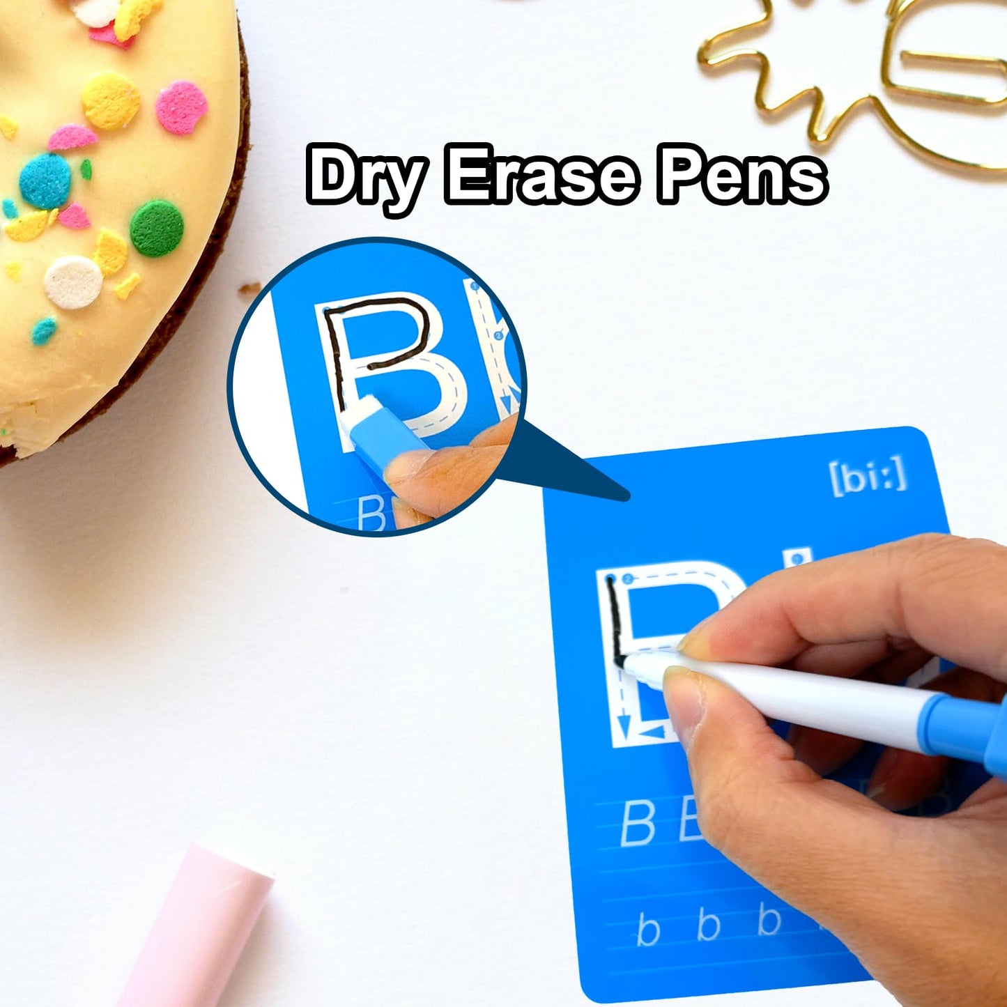 Abc Letter Flash Cards For Toddlers With 5 Dry Erase Pens, Preschool Learning Toys Alphabet Memory Game, 36Pcs Double-Side Flash