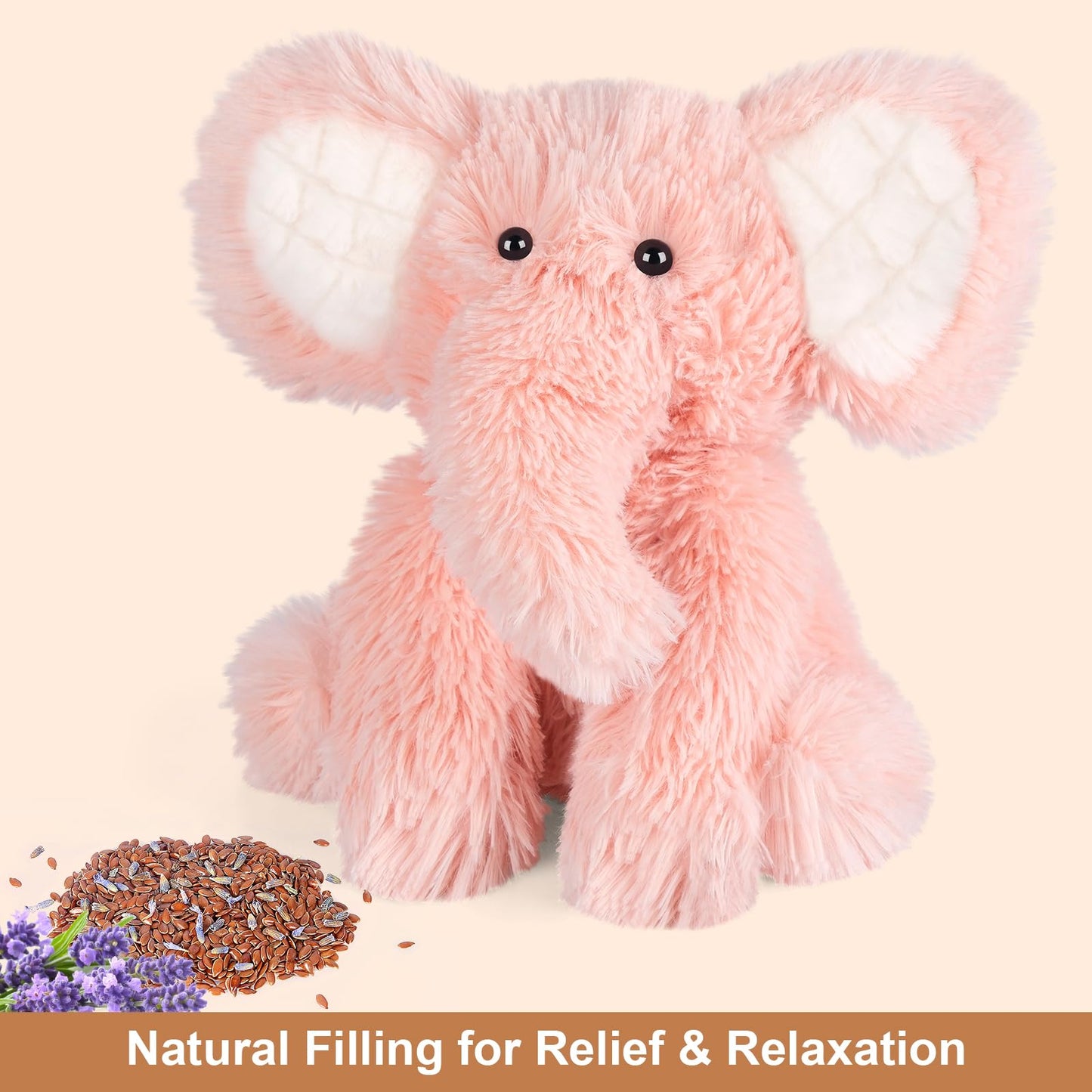 Suzzipals Heatable & Coolable Elephant Stuffed Animal, Microwavable Heating Pad For Cramps & Pain Relief, Stuffed Elephant Plush