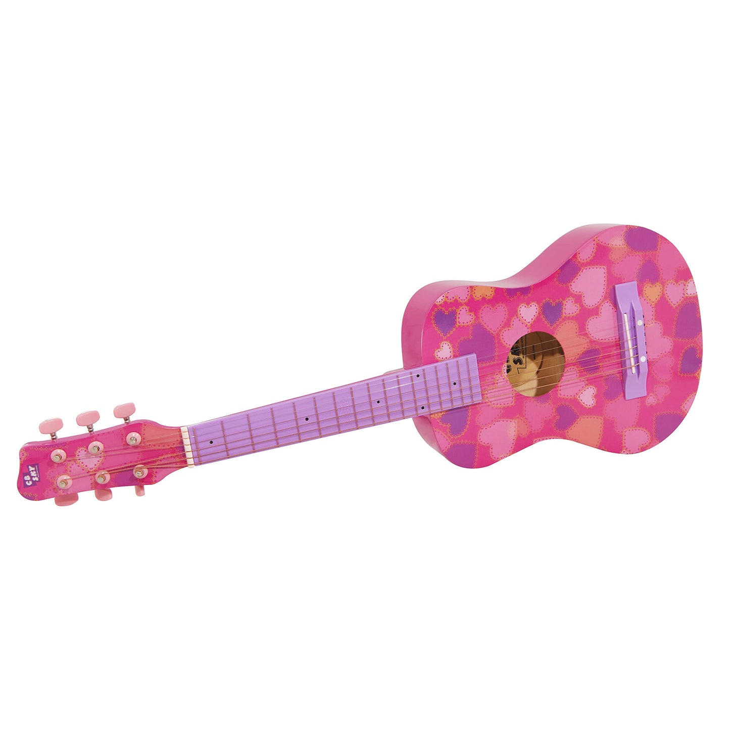 Cb Sky 30 Heart Design Acoustic Metal Strings Guitar/Girls Gift/Kids Musical Toys/Musical Instrument (Pink)