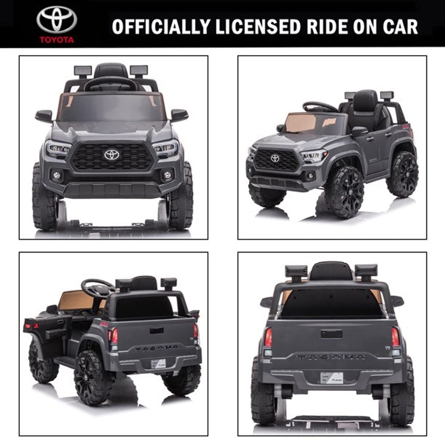 SEGMART 12V Electric Cars for Kids, Official Licensed Toyota Tacoma Ride on Car, Remote Control Truck Kids Car for Boys & Girls,