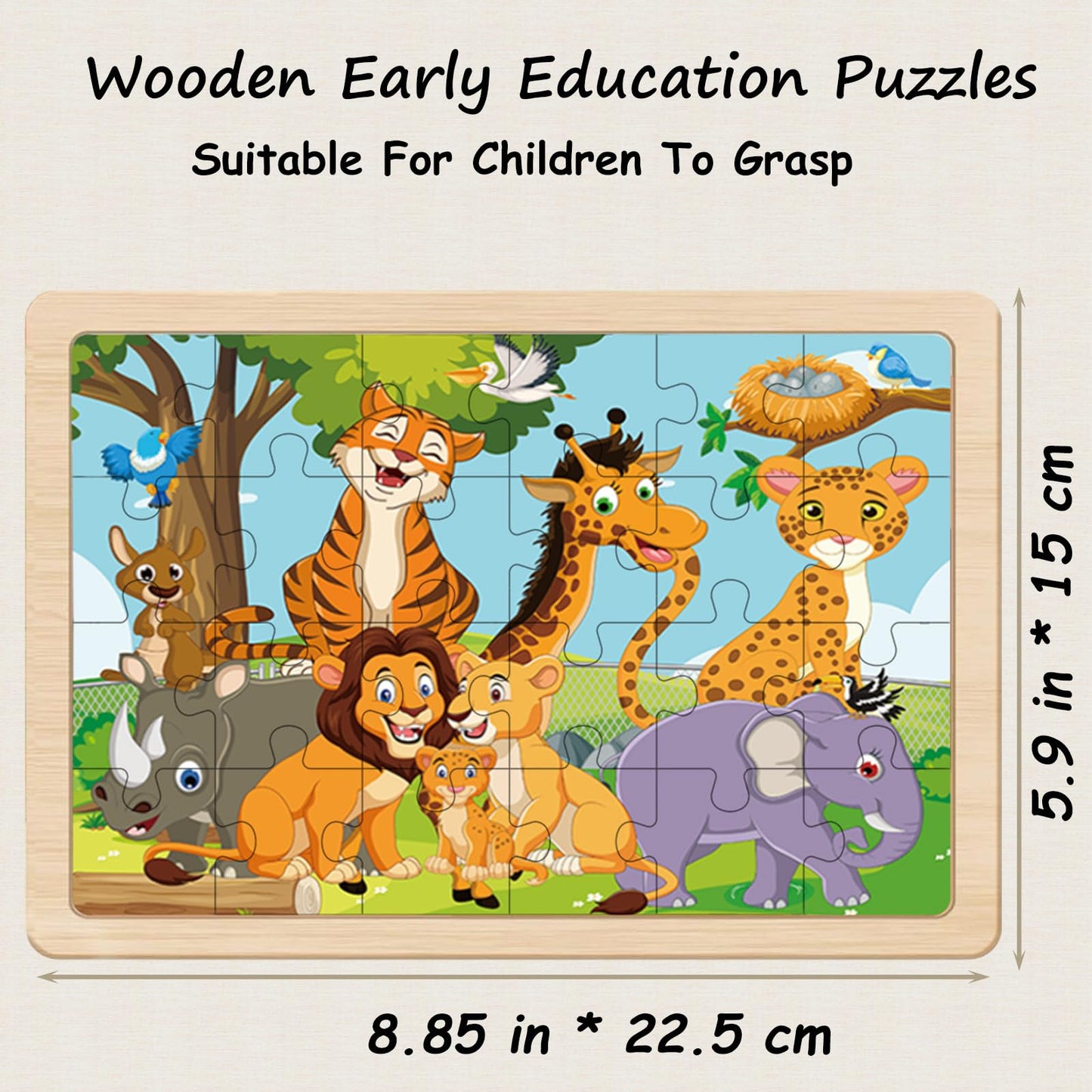 Puzzles For Kids Ages 4-6, 4 Packs 24 Piece Wooden Jigsaw Puzzles For Toddlers 2-4, Preschool Educational Puzzles Boards Toys Gifts For 3 4 5 6 Boys Girls