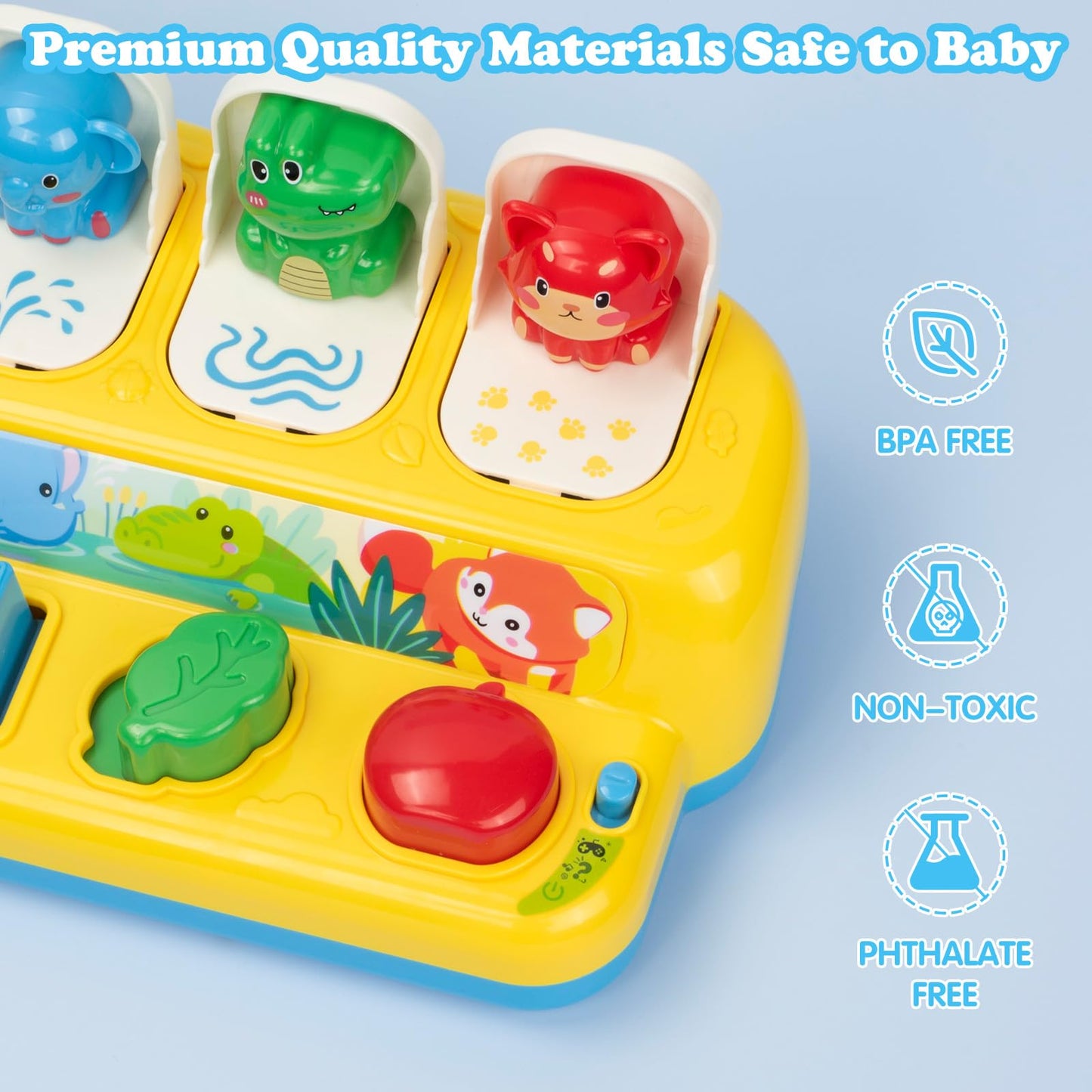 Superhigh Interactive Pop Up Animal Toys With Music, Animal Sound & Light, Early Developmental Cause And Effect Pop Up Animals T