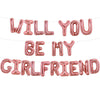 TONIFUL 16 Inch Rose Gold Will You Be My Girlfriend Letter Balloons Be My Girlfriend Proposal Balloon Banner for Romantic Valent