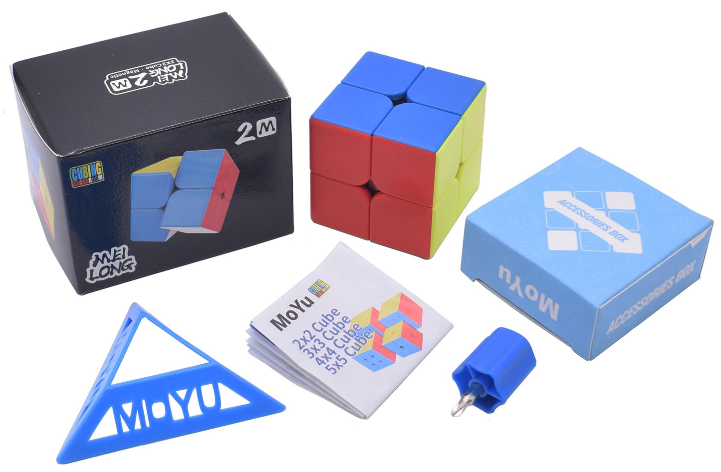 Hawkister Kid Moyu Mfjs Meilong 2M 2X2 Cube (Magnetic) Stickerless, 2X2X2 M Speed Cube