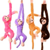 Chivao Set of 4 Stuffed Monkey Hanging Stuffed Animal Monkey Plush Toy Large Animal with Loop for Gifts Favors(20 Inch,Brown, Kh