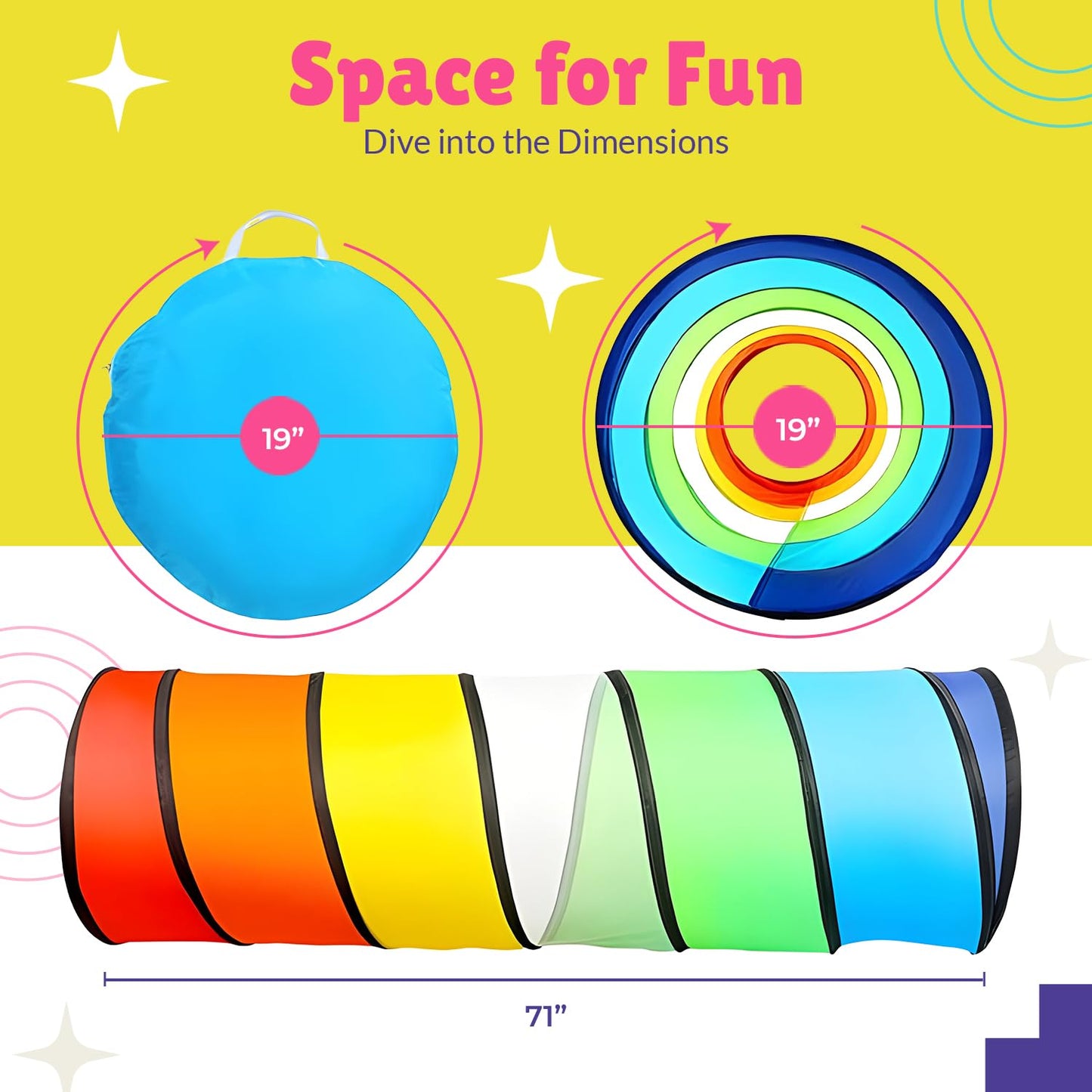 Kids Play Tunnel Set For Toddlers Double Tunnels For Indoor And Outdoor Fun | Pop-Up Crawl Tunnels For Babies, Toddlers, And Pet