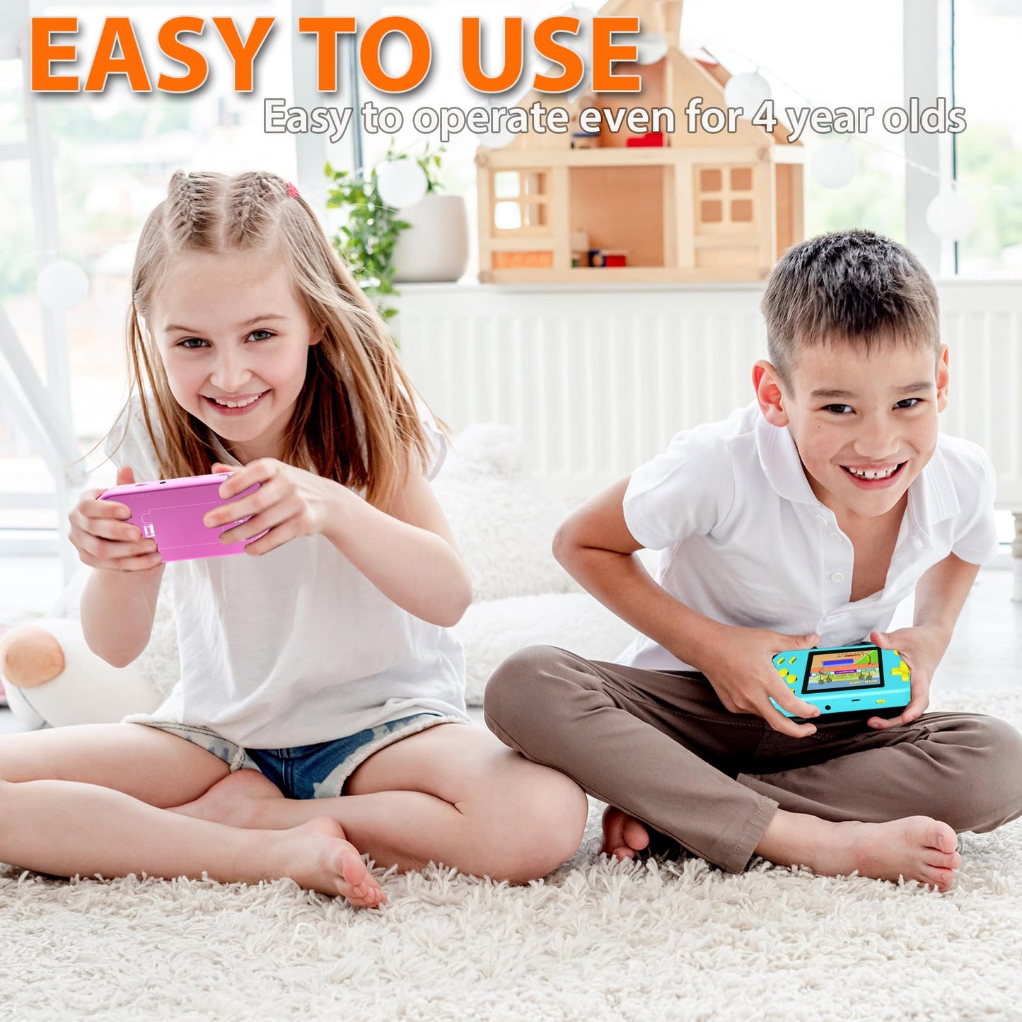 Beico Handheld Games For Kids Adults With Built In 268 Classic Retro Video Games,3.0'' Color Screen Rechargeable Portable Arcade