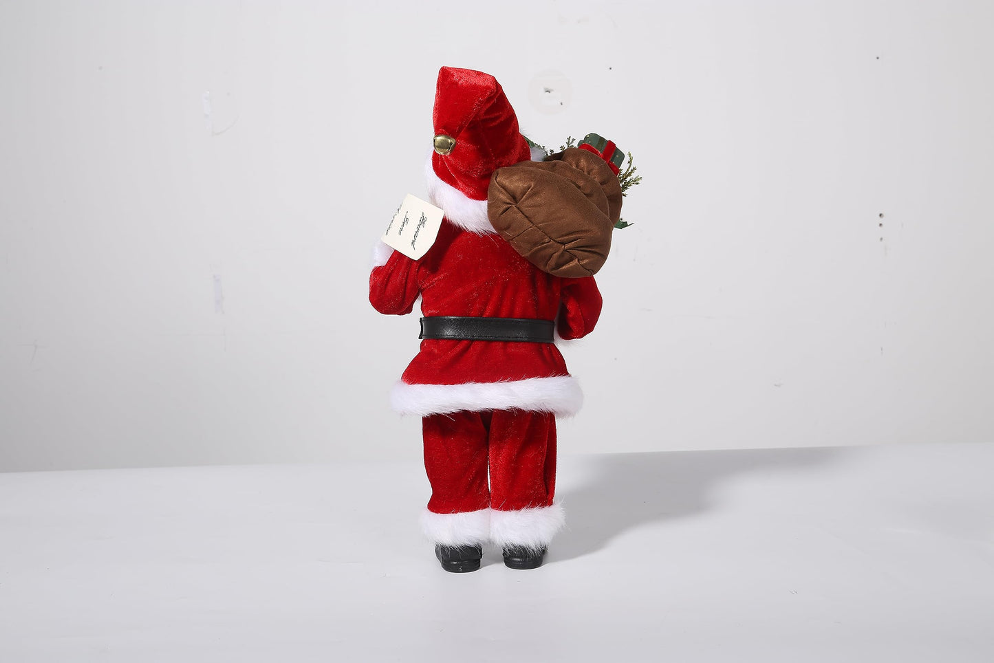 Uten 12'' Santa Claus Decorations, Christmas Standing Figurine Ornaments With Blessing Letter And Gifts Bag For New Year Christm