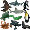 Higherbros 10Pcs Sea Animal Action Figures Toy For Kids, Great For Kids Stocking Stuffer, Bath Toys, Beach Toys, Cake Topper And