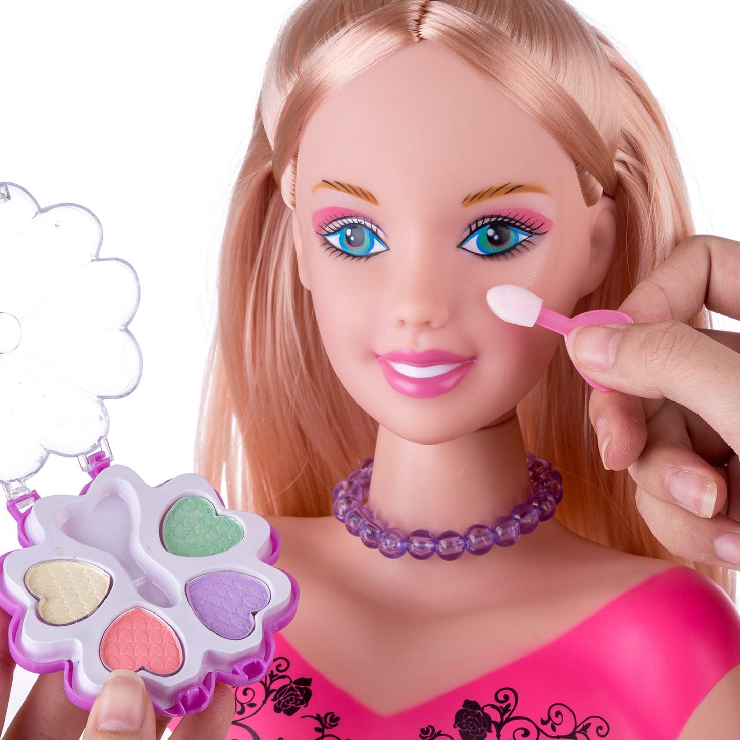 Konhaovf Styling Head Doll For Girls' Hair And Makeup Practice With Accessories And Hair Dryer (Style A)