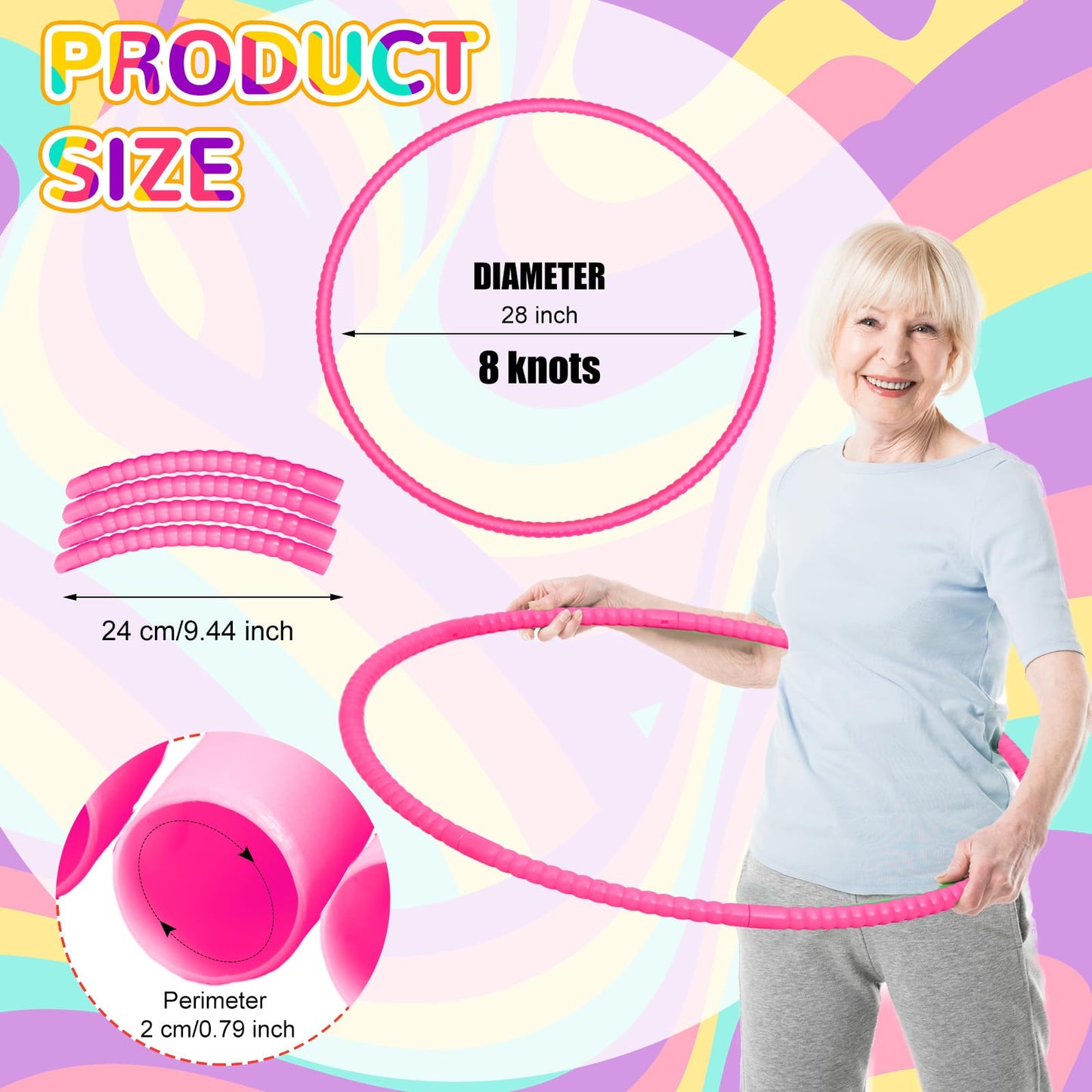 Poen 10 Pcs Exercise Hoop Adjustable Detachable Plastic Toy Hoop Colored Hoop Circles Playground Toys For Gymnastics Games Dog A