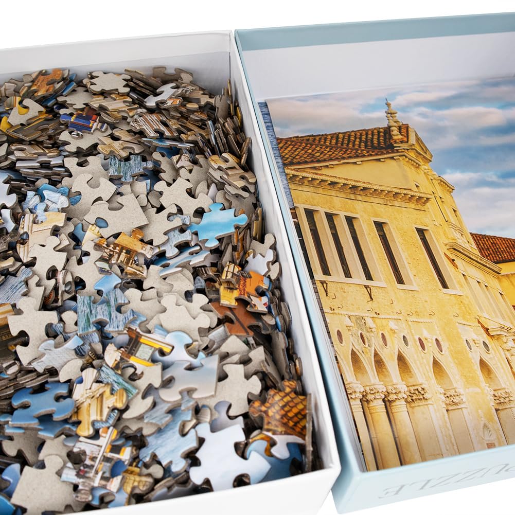Beduke Jigsaw Puzzles For Adults 1000 Pieces Venice Italy Thick Sturdy Precise Interlocking Age 14+ Family Game 1000 Piece Puzzle