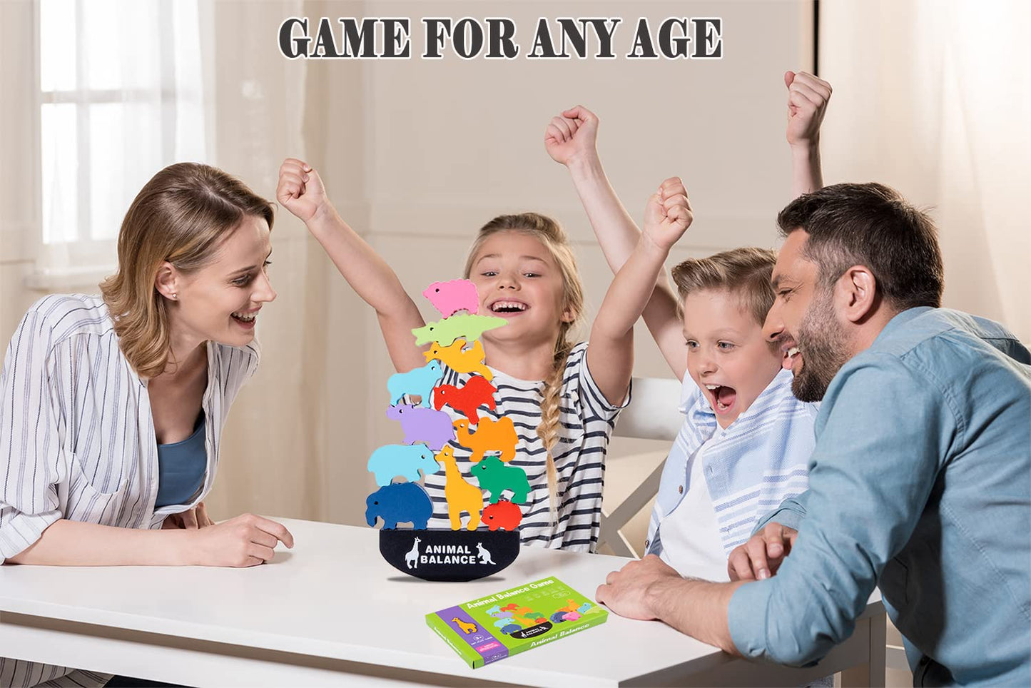Wooden Blocks Stacking Toys For Kids, Aulegu Animal Balance Game For Toddler, Fine Motor Skill Toys For 3 4 5 6 7 Year Old, Farm