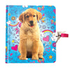 Playhouse Puppy Doodles Shiny Foil Cover Lock & Key Lined Page Diary For Girls