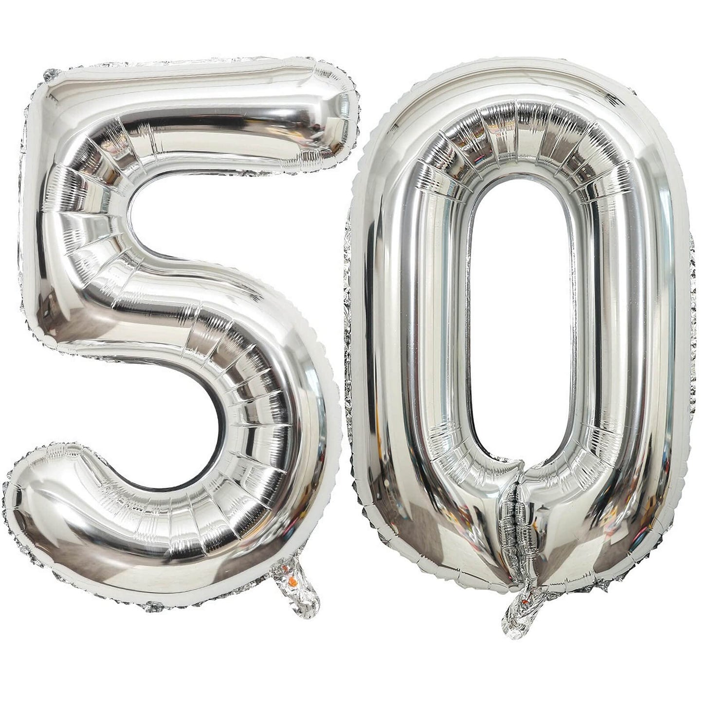 40 Inch Silver 50 Number Balloons Giant Jumbo Huge 50 Foil Mylar Helium Number Digital Balloons Silver Birthday Mylar Digital Ba