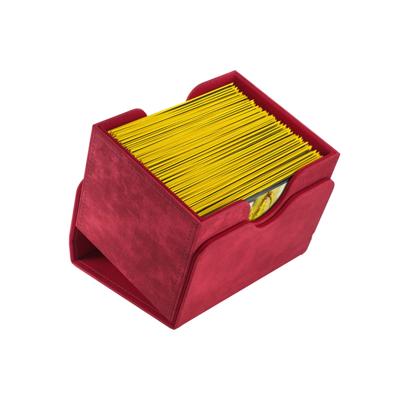 Sidekick 100+ Xl Convertible Deck Box - Sideloading Card Storage Box With Removable Cover, Holds 100 Double-Sleeved Cards In Extra Thick Inner Card Sleeves, Red Color, Made By Gamegenic