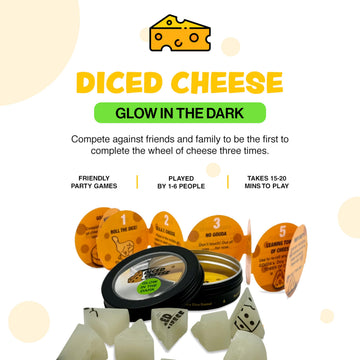 Diced Cheese Glow-in-the-Dark Dice Game - Fun for Ages 15+ - 1 Pack - No Math or Scorecards Needed