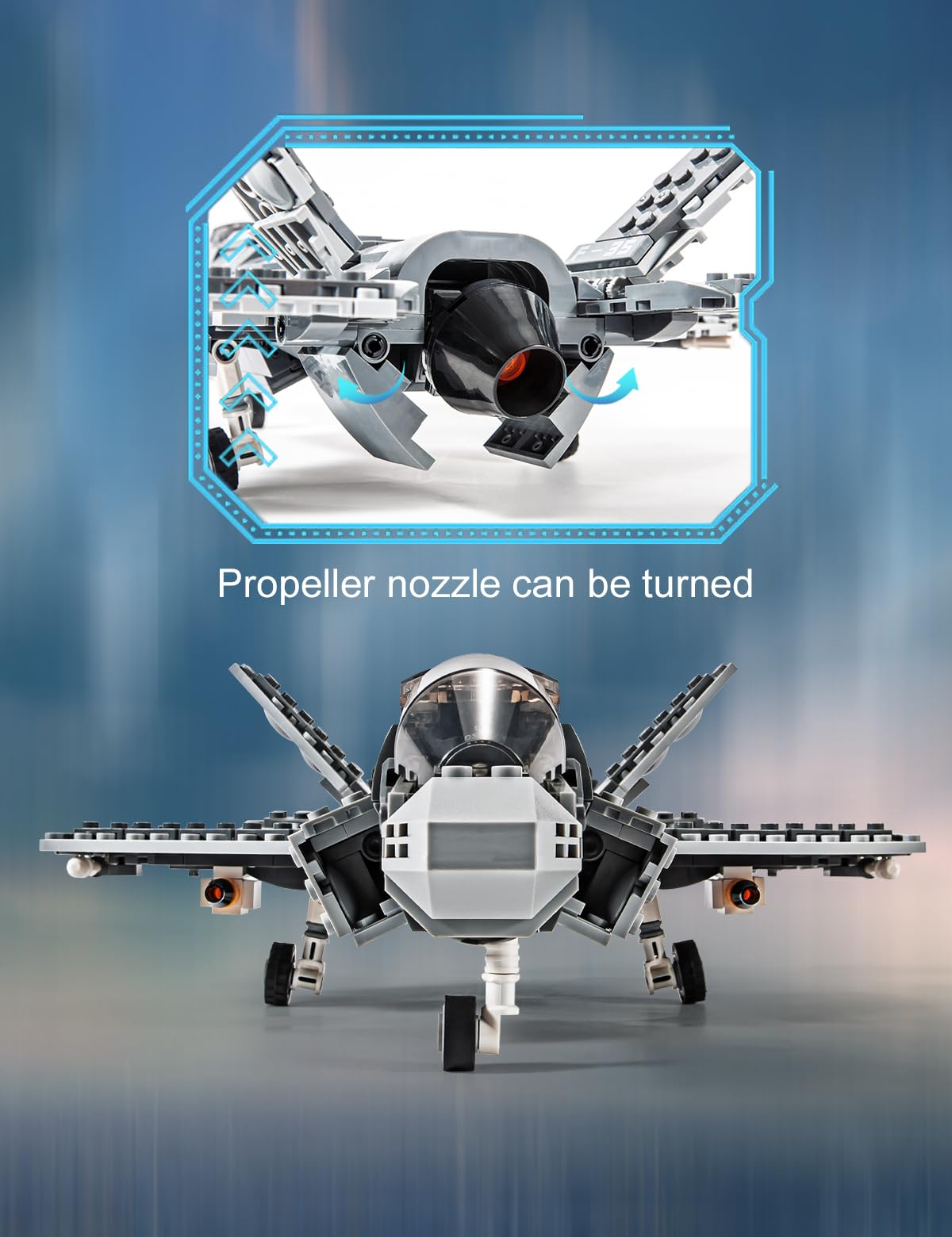 SEMKY Military Series F-35 Lightning II Fighter Jet Air Force Building Block Set (646 Pieces) -Building and Military Toys Gifts for Kid and mature-themed