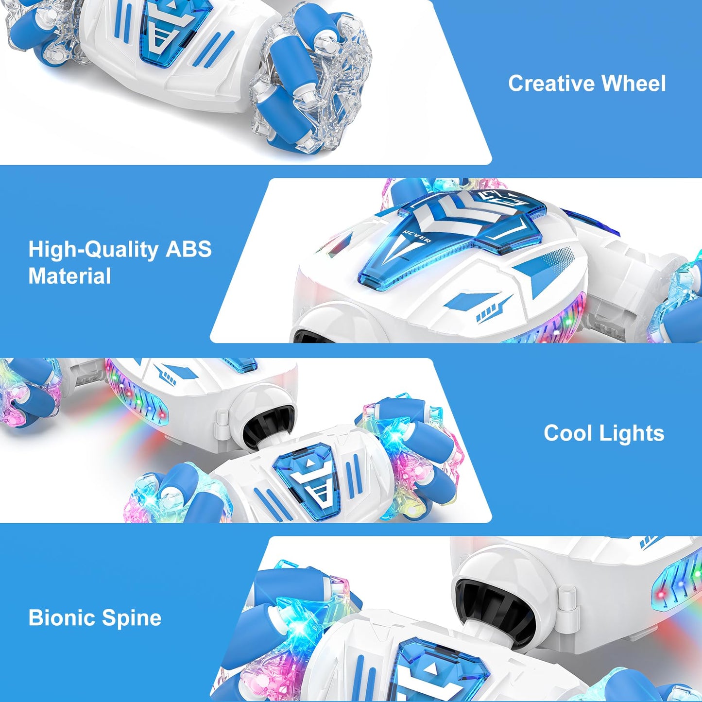PTINTYE Gesture Sensing RC Stunt Car - 2.4GHz 4WD Remote Control Car, 360 Rotating Hand Controlled RC Car with Lights Music, RC