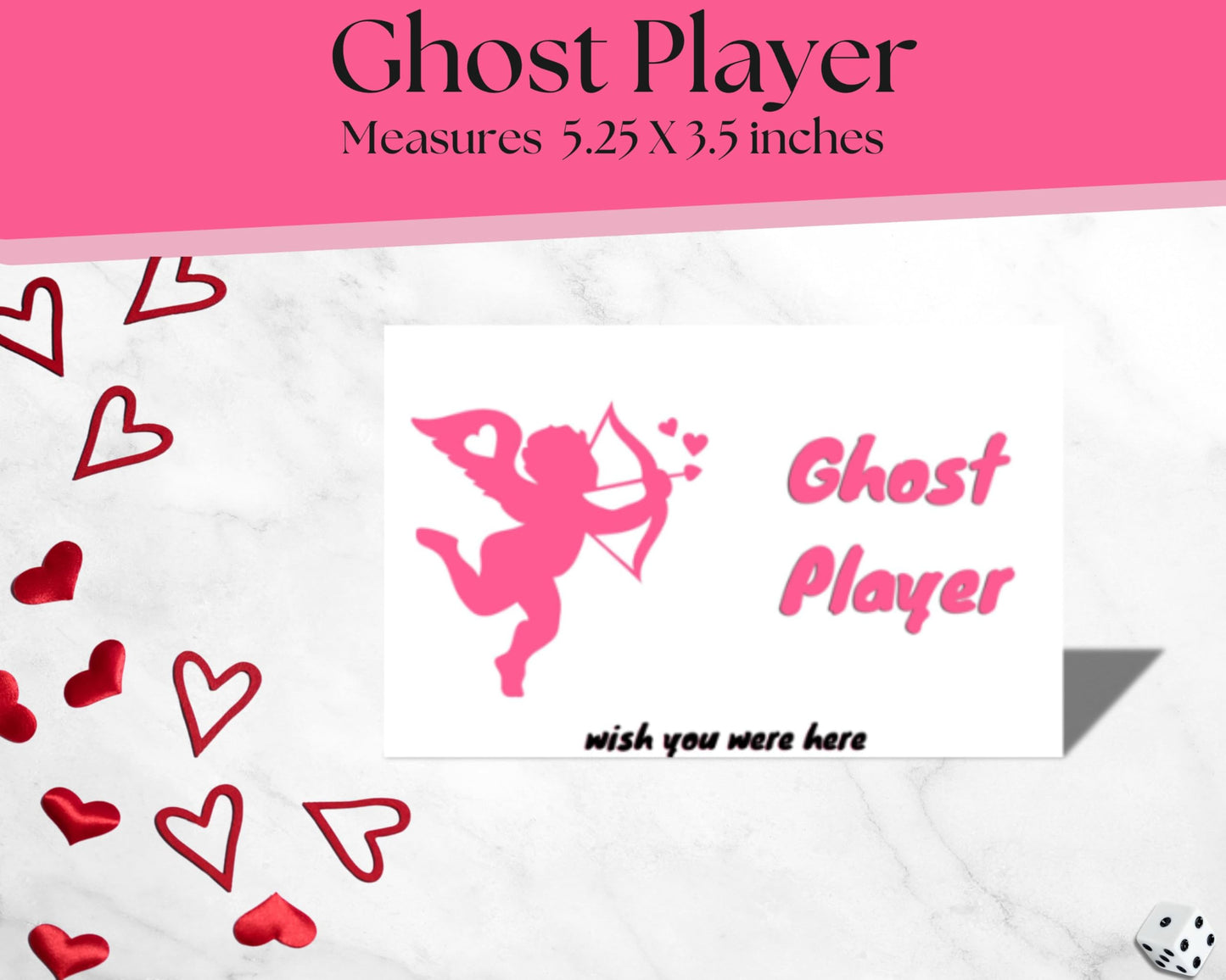Generic Valentine's Day Bunco Kit - Cupid Score Sheets - Pink & White - Game Night Fun - Model Valentine2025
