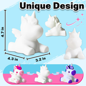 FUNZBO Paint Your Own Unicorn Lamp Kit - Arts and Crafts Supplies Painting Kits for Kids Teens Adults, DIY Night Light Unicorn T
