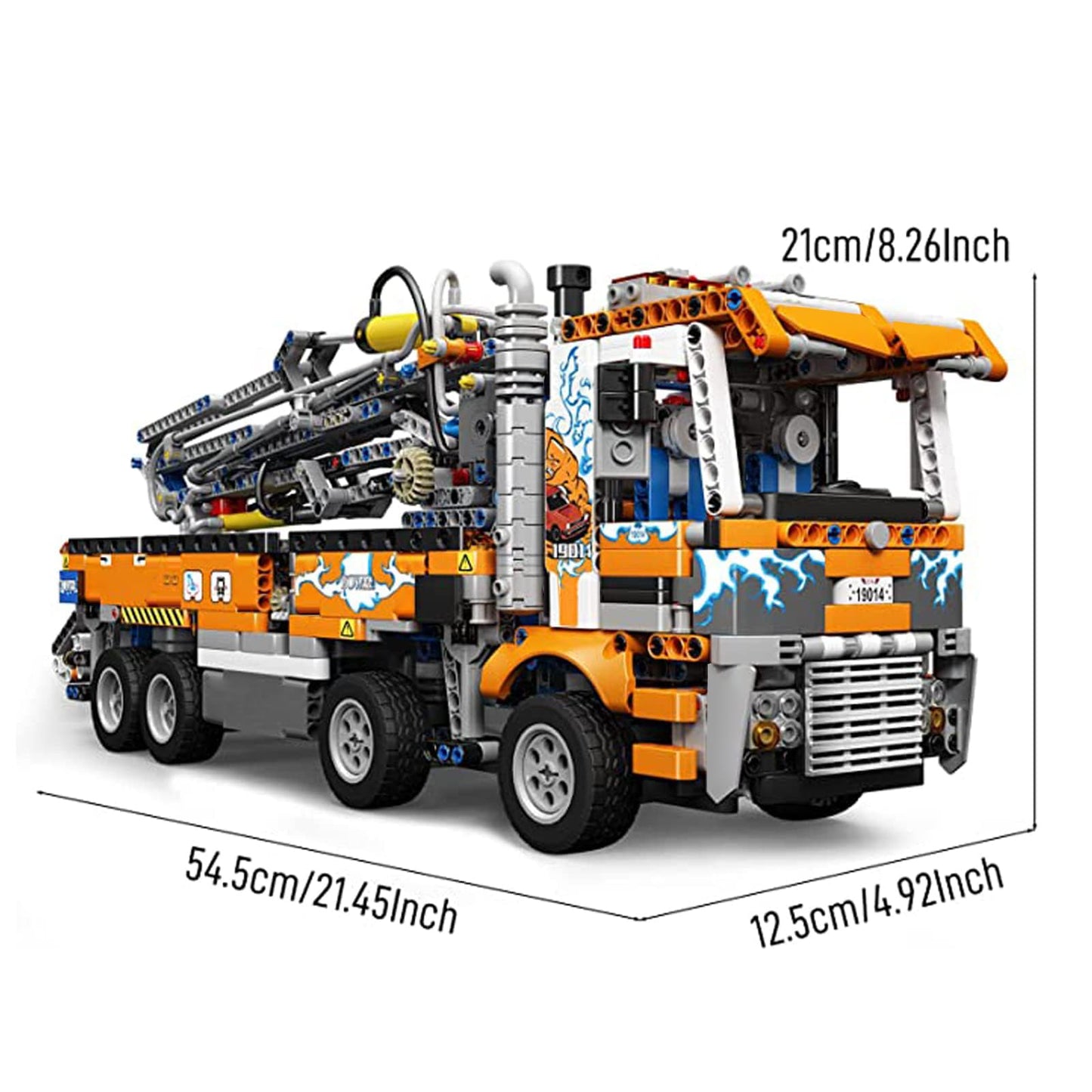 Mould King Concrete Pump Truck Building Set, 2098 Pieces, Red, 21"x5"x8", Plastic Model for Kids Ages 14+