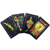CDBXRA Spanish Playing Cards - Luxury Black-Gold Foil, PVC Waterproof, 2 Pack