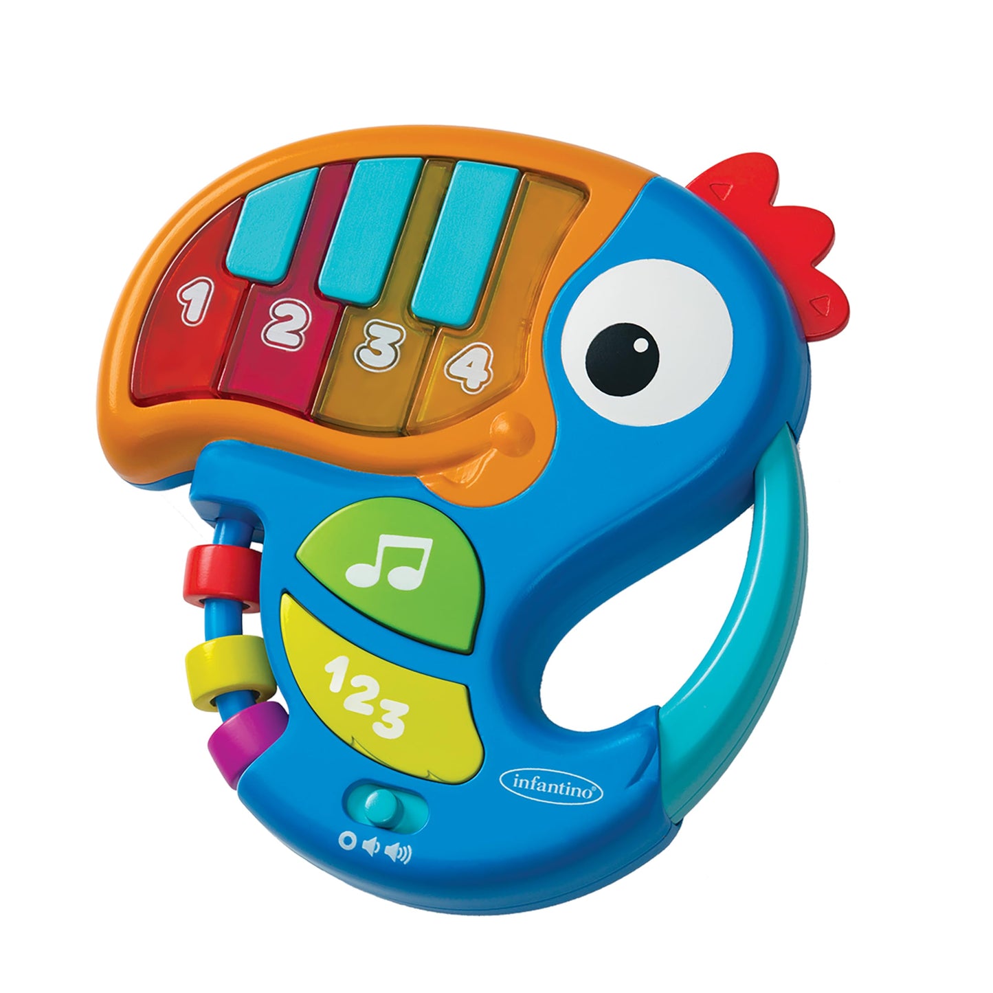 Infantino Piano & Numbers Learning Toucan - Light-Up Piano Keys And Numbers, Songs, Words, Phrases And Sound Effects, Easy To Grasp And Handle, For Babies And Toddlers