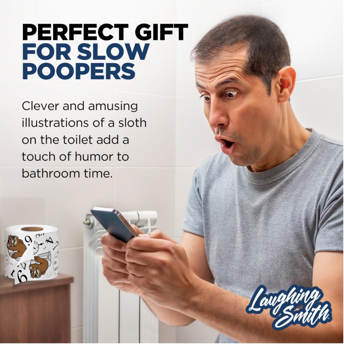 Sloth Time Funny Toilet Paper - Gag Gifts for Men, Women, Kids & Teens - Joke Novelty Toilet Roll - Prank Stuff for Adults - Slo