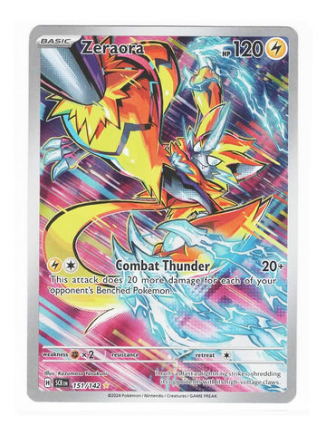 Pokemon - Zeraora 151/142 Stellar Crown - Illustration Rare Ir - Foil Single Card